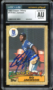 1987 Topps Tiffany #170 Bo Jackson Rookie Auto Kansas City Royals CGC Auto 10