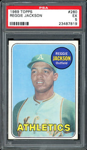 1969 Topps #260 Reggie Jackson Rookie HOF Oakland Athletics PSA 5 EX