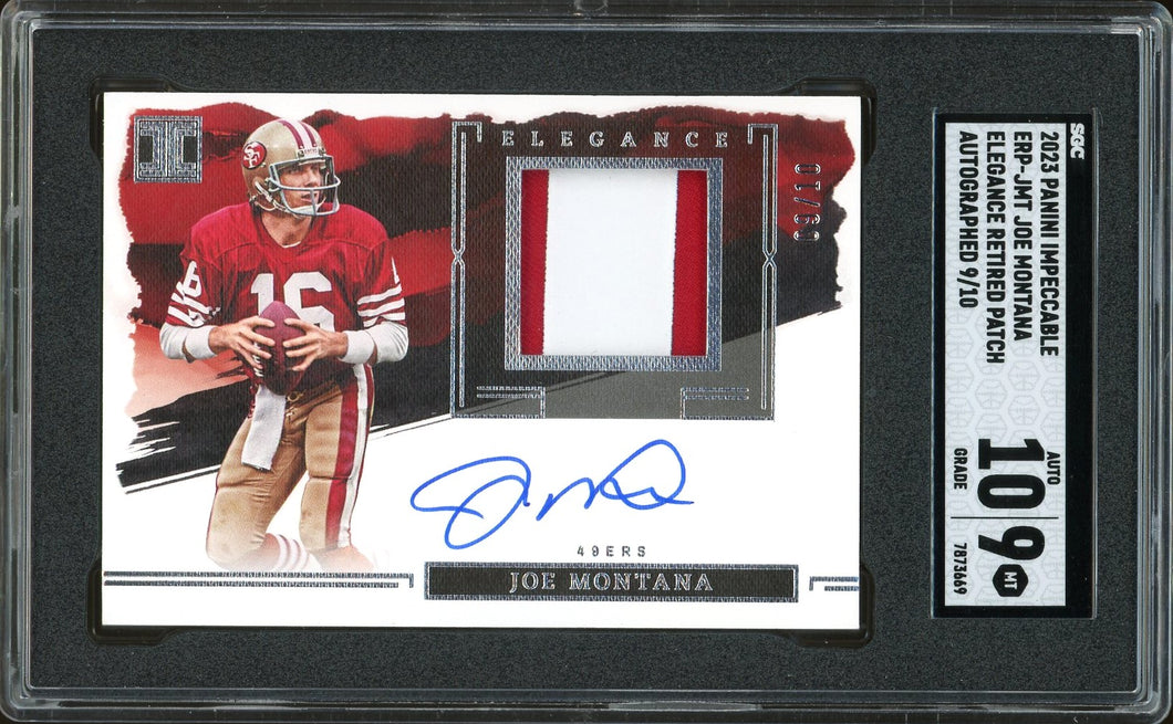 2023 Panini Impeccable ERP Joe Montana Patch Auto /10 SGC 9 Auto 10