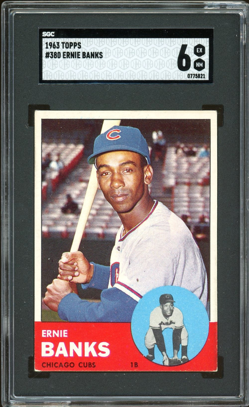 1963 Topps #380 Ernie Banks HOF Chicago Cubs SGC 6 EX-NM