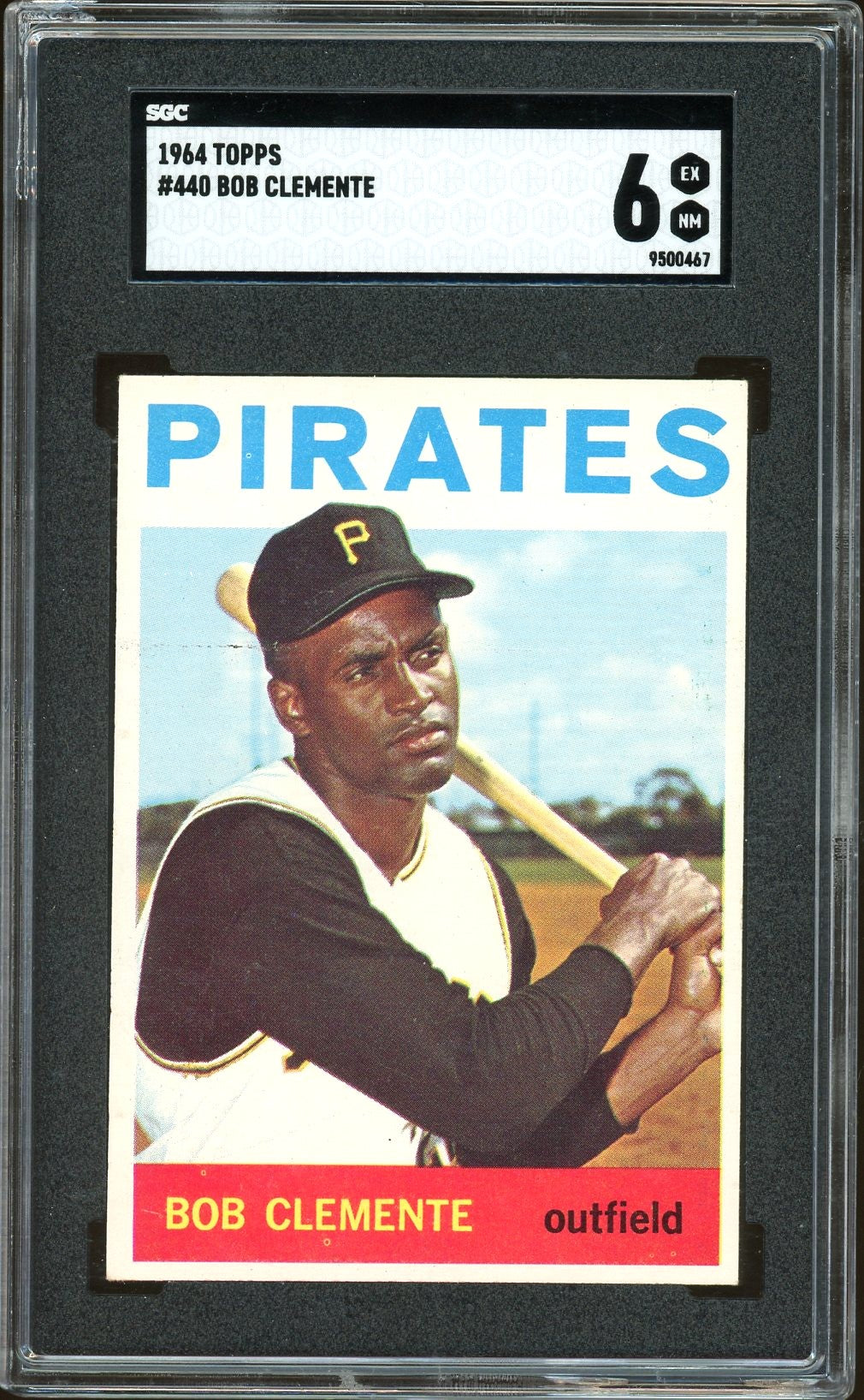 1964 Topps #440 Roberto Clemente HOF Pittsburgh Pirates SGC 6 EX-MT