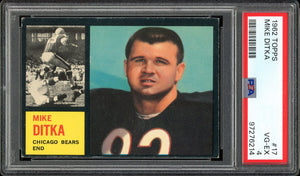 1962 Topps #17 Mike Ditka Rookie HOF Chicago Bears PSA 4 VG-EX