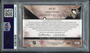 2010 Upper Deck The Cup Sidney Crosby Signature Patches #/75 PSA 8 Auto 10