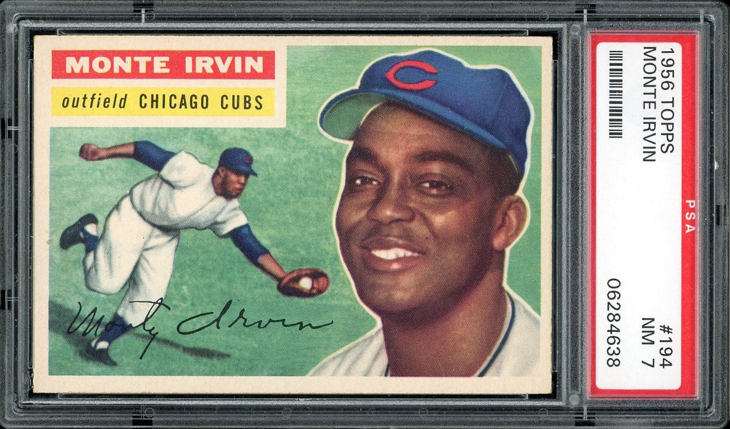 1956 Topps #195 Monte Irvin HOF Chicago Cubs PSA 7 NM