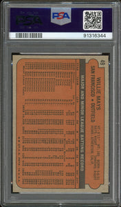 1972 Topps #49 Willie Mays HOF San Francisco Giants PSA 9 Mint
