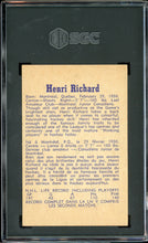 Load image into Gallery viewer, 1957 Parkhurst #4 Henri Richard Rookie HOF Montreal Canadians SGC 6 EX-NM
