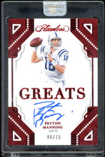 Load image into Gallery viewer, 2023 Panini Flawless Peyton Manning Auto /15 Ruby HOF Indianapolis Colts
