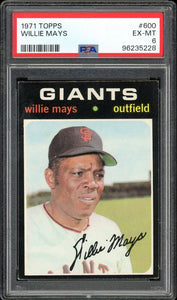 1971 Topps #600 Willie Mays HOF San Francisco Giants PSA 6 EX-MT