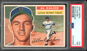 1956 Topps #20 Al Kaline White Back HOF Detroit Tigers PSA 7 NM