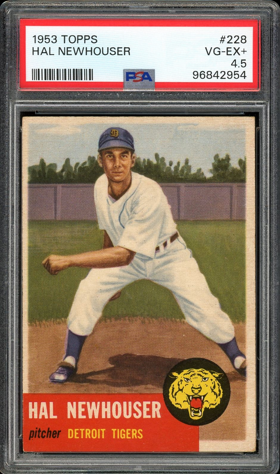 1953 Topps  #228 Hal Newhouser Short Print HOF Detroit Tigers PSA 4.5 VG-EX+