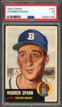 Load image into Gallery viewer, 1953 Topps #147 Warren Spahn HOF Boston Braves PSA 3 VG
