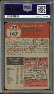 1953 Topps #147 Warren Spahn HOF Boston Braves PSA 3 VG