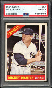 1966 Topps #50 Mickey Mantle HOF New York Yankees PSA 4 VG-EX PWCC-E