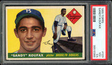 Load image into Gallery viewer, 1955 Topps #123 Sandy Koufax Rookie HOF Brooklyn Dodgers PSA 3.5 VG+
