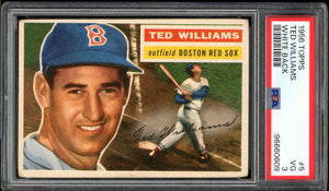 1956 Topps #5 Ted Williams White Back HOF Boston Red Sox PSA 3 VG