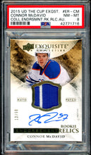 Load image into Gallery viewer, 2015 UD The Cup Exquisite Connor McDavid Rookie Auto /50 Endorsement Rookie Relics PSA 8
