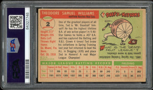 1955 Topps #2 Ted Williams HOF Boston Red Sox PSA 3 VG