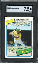 Load image into Gallery viewer, 1980 Topps #482 Rickey Henderson Rookie HOF Oakland Athletics SGC 7.5 NM+
