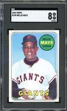 Load image into Gallery viewer, 1969 Topps #190 Willie Mays HOF San Francisco Giants SGC 8 NM-MT
