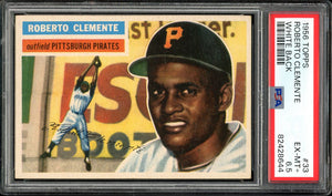 1956 Topps #33 Roberto Clemente White Back HOF Pittsburgh Pirates PSA 6.5 EX-MT+