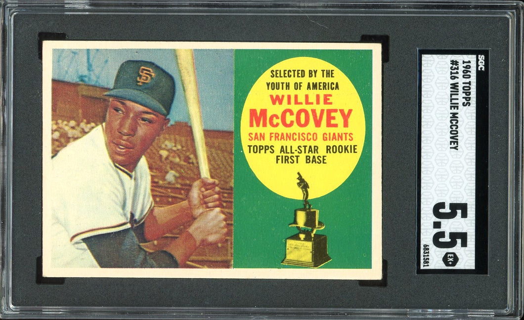 1960 Topps #316 Willie McCovey Rookie HOF San Francisco Giants SGC 5.5 EX+