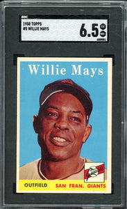 1958 Topps #5 Willie Mays HOF San Francisco Giants SGC 6.5 EX-NM+