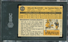 Load image into Gallery viewer, 1960 Topps #316 Willie McCovey Rookie HOF San Francisco Giants SGC 5.5 EX+
