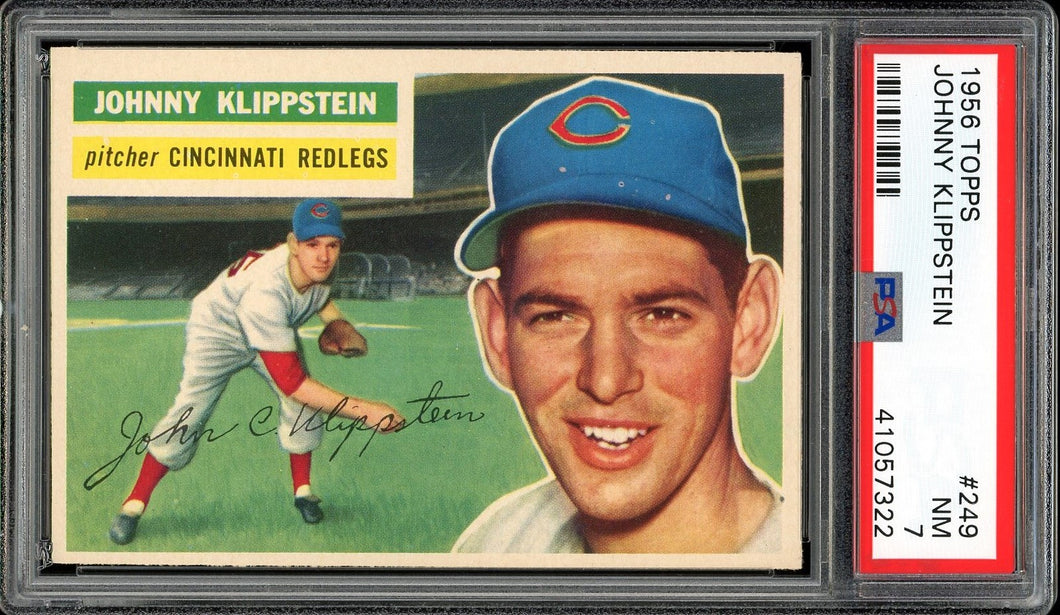 1956 Topps #240 Johnny Klippstein Cincinnati Redlegs PSA 7 NM