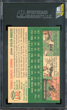 Load image into Gallery viewer, 1954 Topps #132 Tom Lasorda Rookie HOF Brooklyn Dodgers SGC 7 NM PWCC-E
