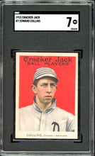 Load image into Gallery viewer, 1915 Cracker Jack #7 Eddie Collins HOF Philadelphia Athletics SGC 7 NM

