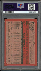 1982 Topps Traded #98T Cal Ripken Rookie HOF Baltimore Orioles PSA 9 Auto 10