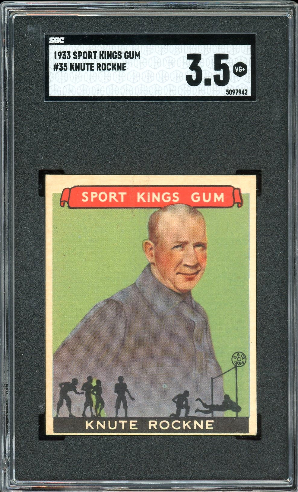 1933 Sport Kings #35 Knute Rockne HOF Notre Dame SGC 3.5 VG+