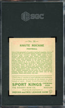 Load image into Gallery viewer, 1933 Sport Kings #35 Knute Rockne HOF Notre Dame SGC 3.5 VG+
