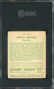 1933 Sport Kings #35 Knute Rockne HOF Notre Dame SGC 3.5 VG+