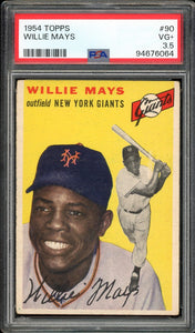 1954 Topps #90 Willie Mays HOF New York Giants PSA 3.5 VG+