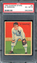 Load image into Gallery viewer, 1934-36 Diamond Stars #2 Al Simmons HOF Chicago White Sox PSA 6 EX-MT
