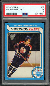 1979 Topps #18 Wayne Gretzky Rookie HOF Edmonton Oilers PSA 5 EX