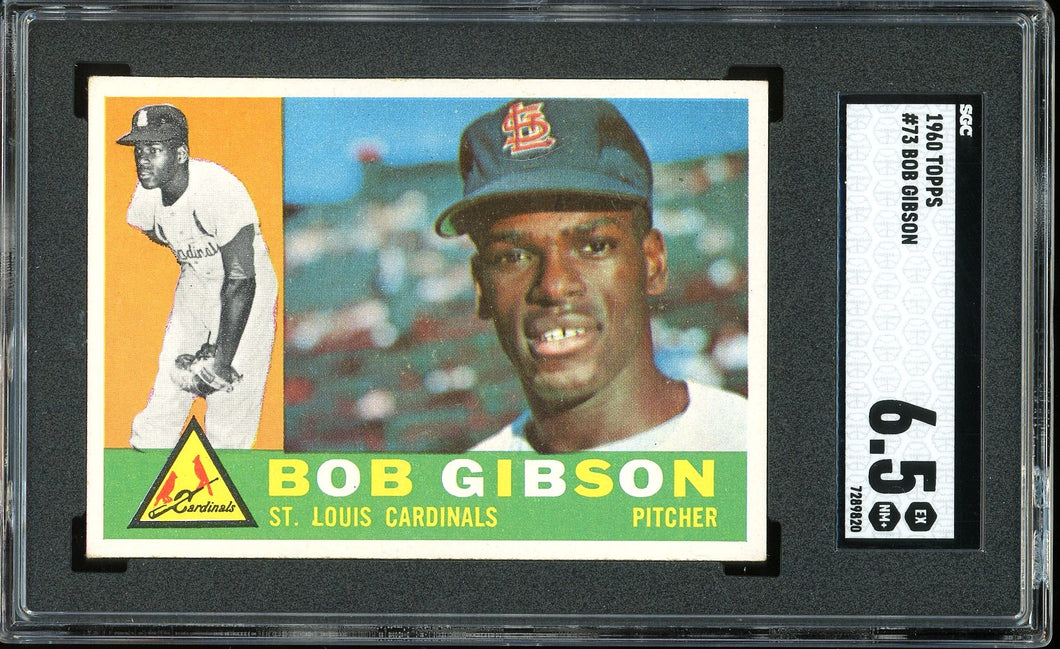 1960 Topps #73 Bob Gibson HOF St. Louis Cardinals SGC 6.5 EX-NM+