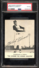 Load image into Gallery viewer, 1962 Kahn's Wieners Roberto Clemente HOF Pittsburgh Pirates PSA 4 VG-EX
