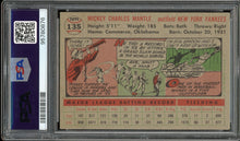 Load image into Gallery viewer, 1956 Topps #135 Mickey Mantle Gray Back HOF New York Yankees PSA 5 EX
