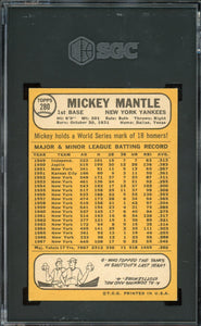 1968 Topps #280 Mickey Mantle HOF New York Yankees SGC 6.5 EX-NM+