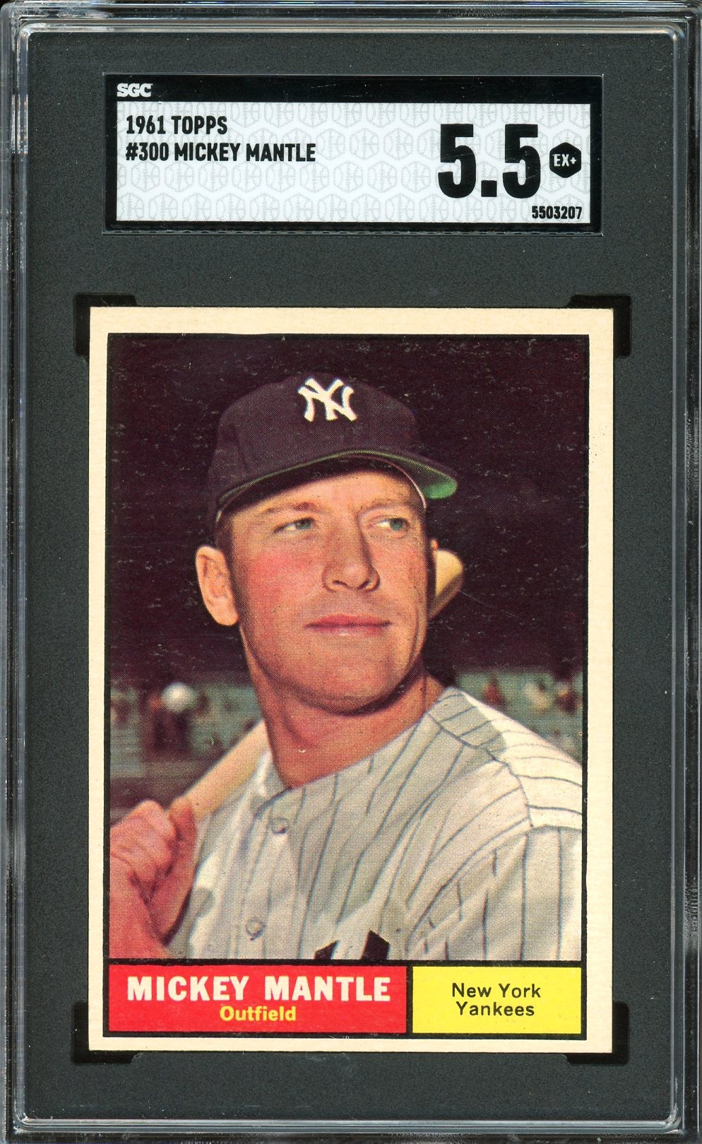 1961 Topps #300 Mickey Mantle HOF New York Yankees SGC 5.5 EX+