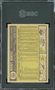 1961 Topps #300 Mickey Mantle HOF New York Yankees SGC 5.5 EX+