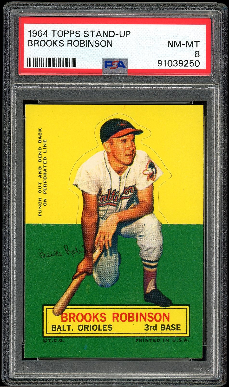 1964 Topps Stand-Up Brooks Robinson HOF Baltimore Orioles PSA 8 NM-MT