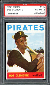 1964 Topps #440 Roberto Clemente HOF Pittsburgh Pirates PSA 8 NM-MT