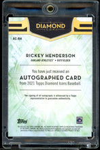 Load image into Gallery viewer, 2021 Topps Diamond Icons Rickey Henderson Auto /25 HOF Oakland Athletics
