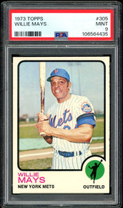 1973 Topps #305 Willie Mays HOF New York Mets PSA 9 Mint