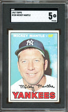 Load image into Gallery viewer, 1967 Topps #150 Mickey Mantle HOF New York Yankees SGC 5 EX
