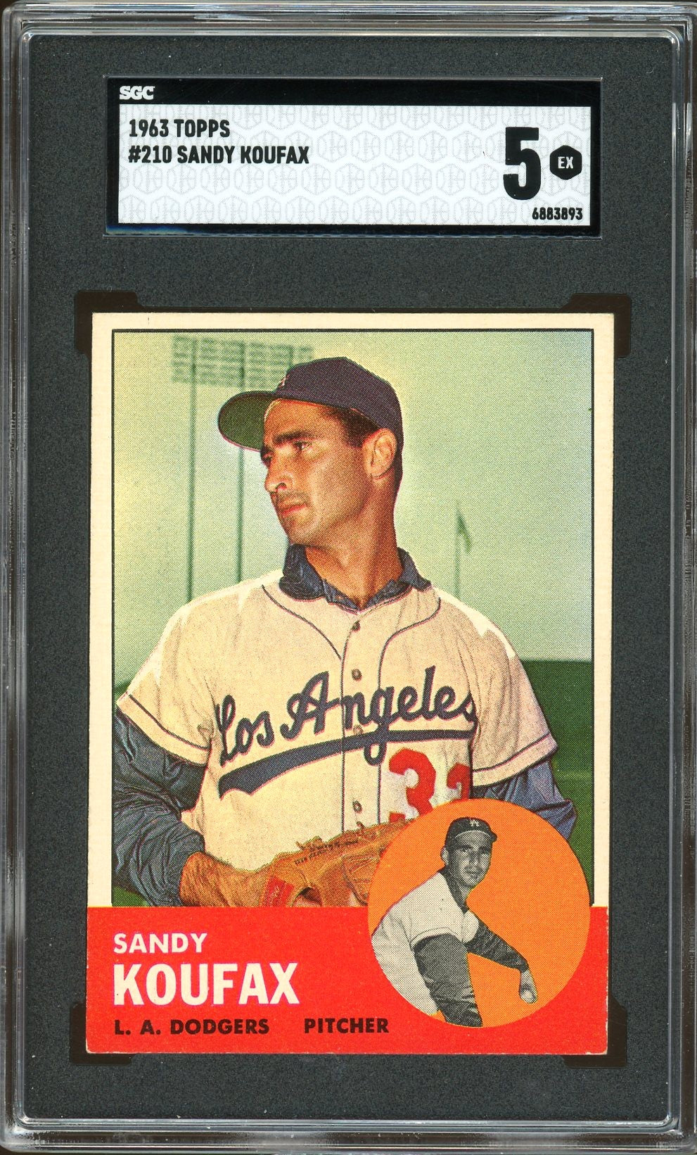 1963 Topps #210 Sandy Koufax HOF Los Angeles Dodgers SGC 5 EX