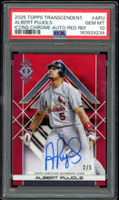 Load image into Gallery viewer, 2025 Topps Transcendent Albert Pujols Auto /5 Icons Chrome Red Refractor PSA 10
